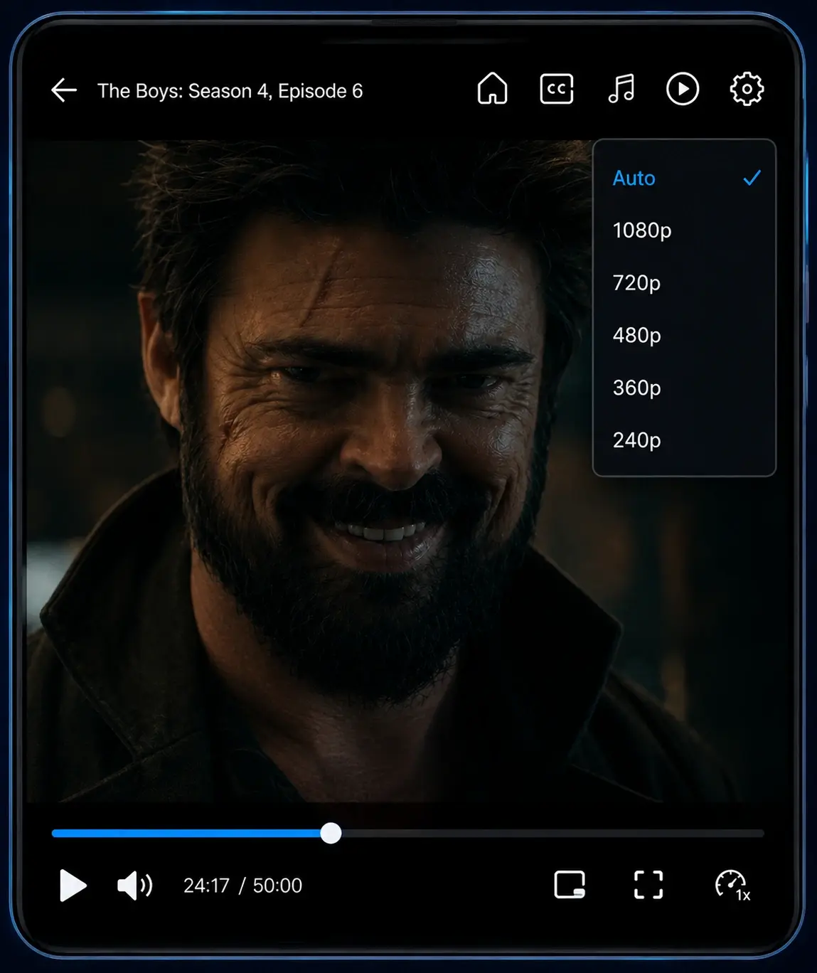 PPCINE APK Download Latest Version v4.3.5 for Android 8 PPCine APK video player controls with quality and subtitle settings