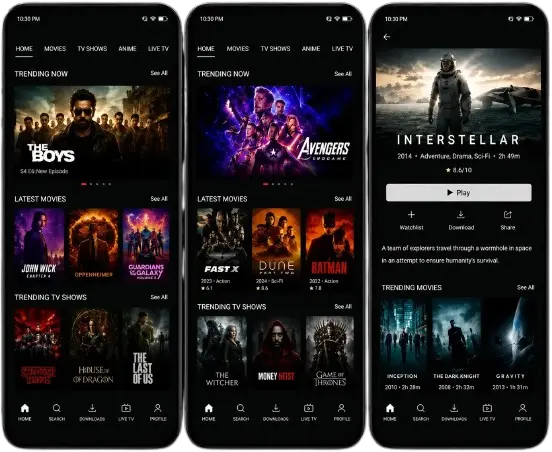 PPCINE APK Download Latest Version v4.3.5 for Android 4 PPCINE streaming app interface