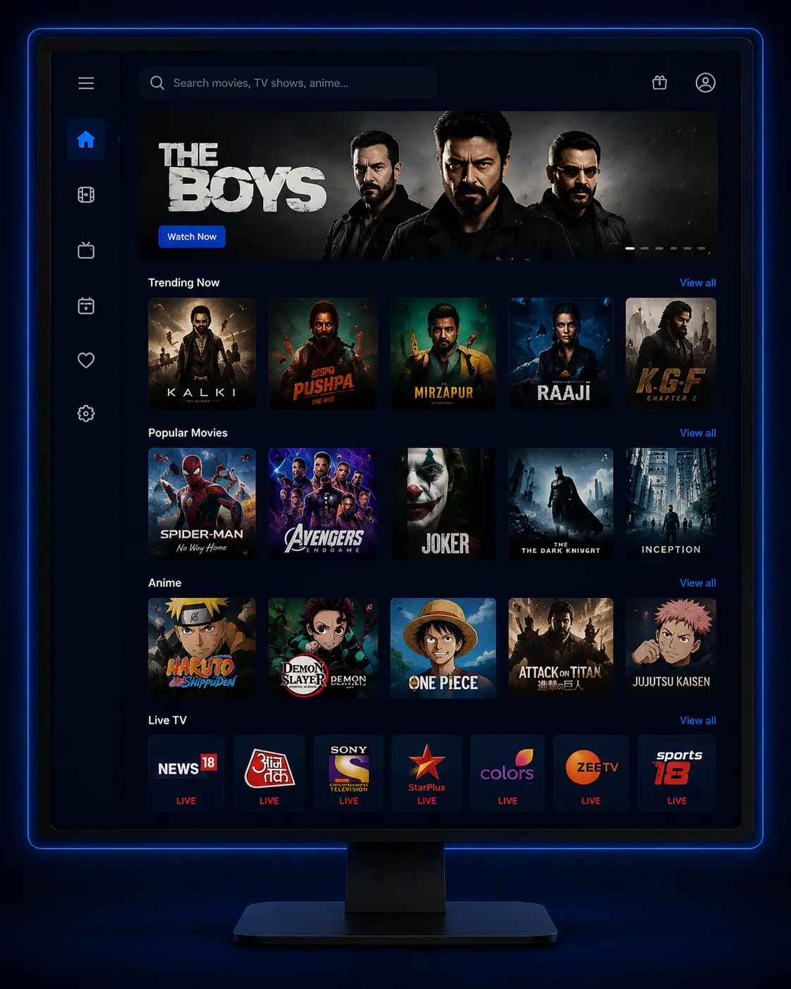 PPCINE APK Download Latest Version v4.3.5 for Android 15 PPCine PC version streaming interface with movies, anime, and live TV