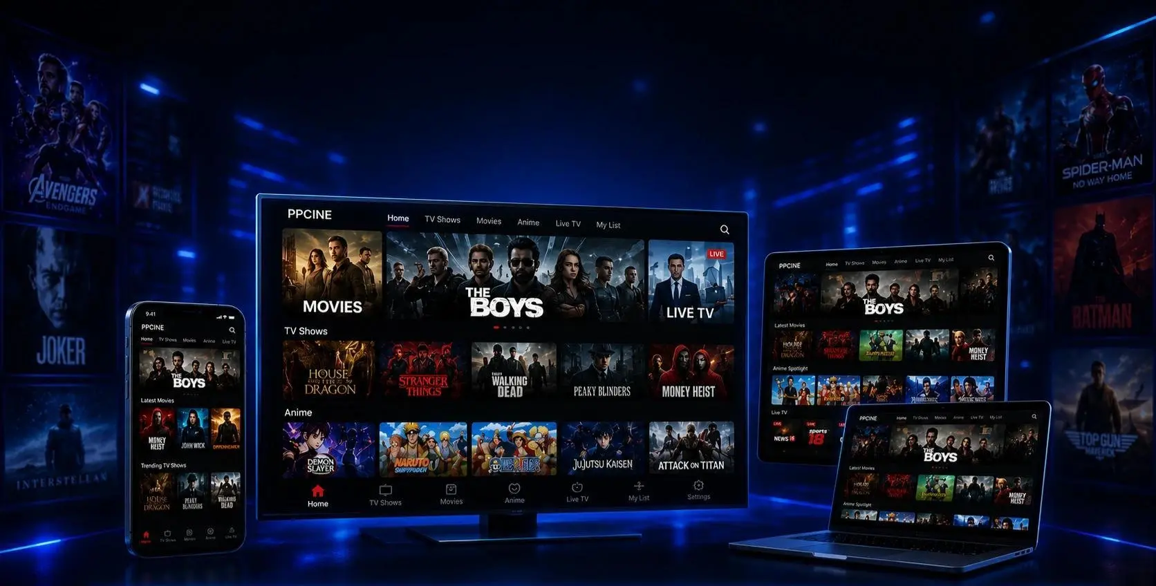 PPCINE APK Download Latest Version v4.3.5 for Android 5 PPCINE APK streaming platform running on TV mobile tablet and laptop devices